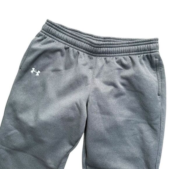 Under Armour Women's Cozy Gray Fleece Sweatpants XL Relaxed Fit Pockets - Picture 3 of 5